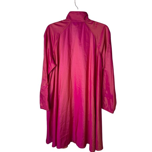 MycraPac One Women’s Pink Metallic Swing A-Line Raincoat SZ 1 S/M Minimalist - Picture 2 of 10